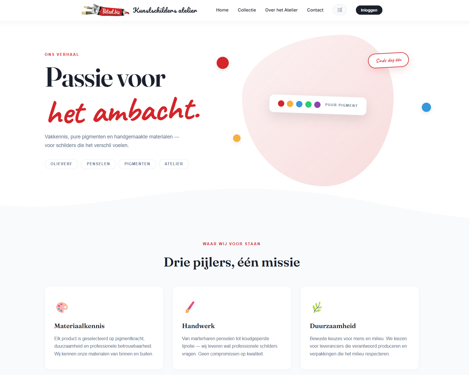 Kunstschilders Atelier — Webshop voor kunstenaarsmaterialen 1
